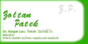 zoltan patek business card